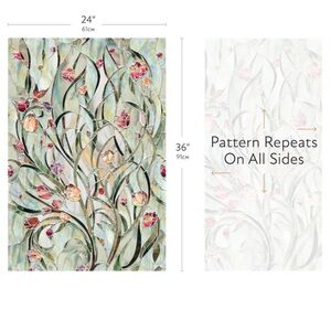 Floral Vine Privacy Faux Stained Glass Window Cling Multicolor